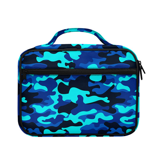 Blue And Black Camouflage Print Briefcase Bible Bag
