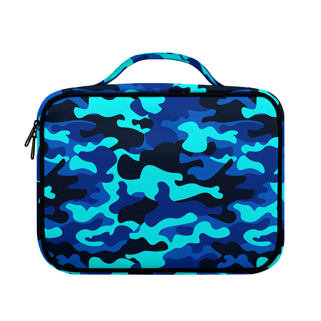 Blue And Black Camouflage Print Briefcase Bible Bag