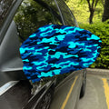 Blue And Black Camouflage Print Car Side Mirror Covers