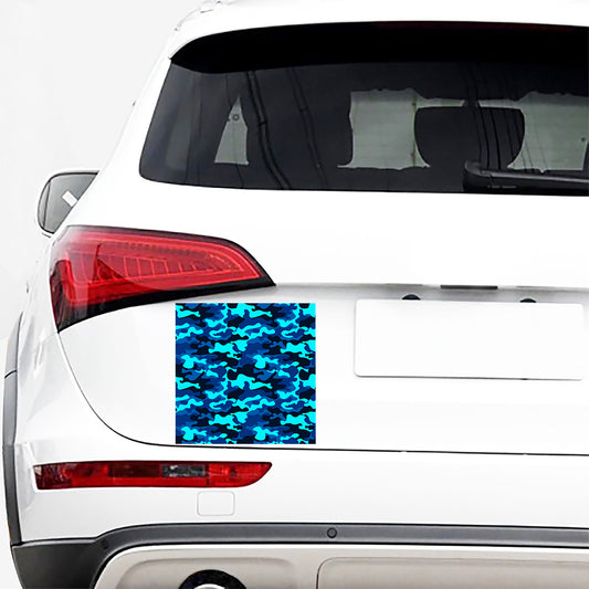 Blue And Black Camouflage Print Car Sticker