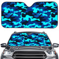 Blue And Black Camouflage Print Car Windshield Sun Shade