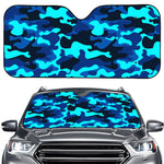 Blue And Black Camouflage Print Car Windshield Sun Shade