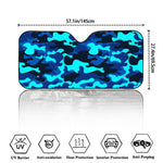 Blue And Black Camouflage Print Car Windshield Sun Shade
