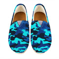 Blue And Black Camouflage Print Casual Shoes