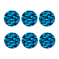 Blue And Black Camouflage Print Coaster Set