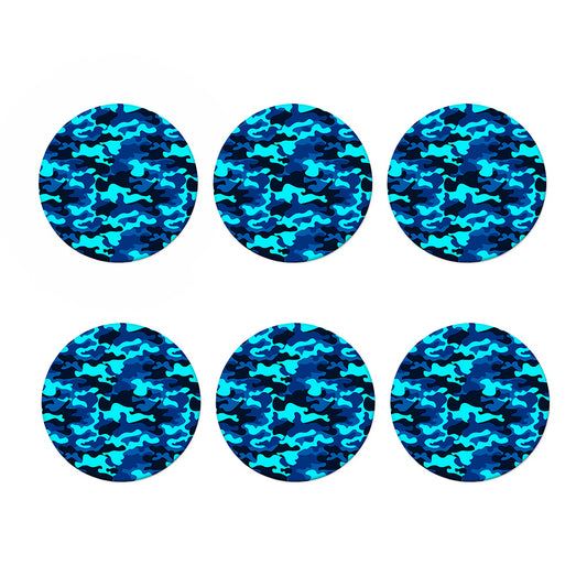 Blue And Black Camouflage Print Coaster Set