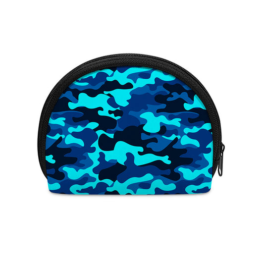 Blue And Black Camouflage Print Coin Purse