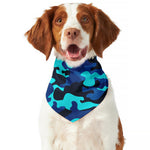Blue And Black Camouflage Print Dog Bandana