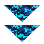 Blue And Black Camouflage Print Dog Bandana