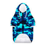 Blue And Black Camouflage Print Dog Zip Up Hoodie