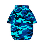 Blue And Black Camouflage Print Dog Zip Up Hoodie