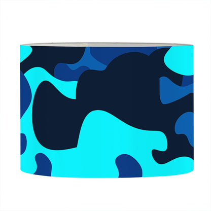 Blue And Black Camouflage Print Drum Lamp Shade