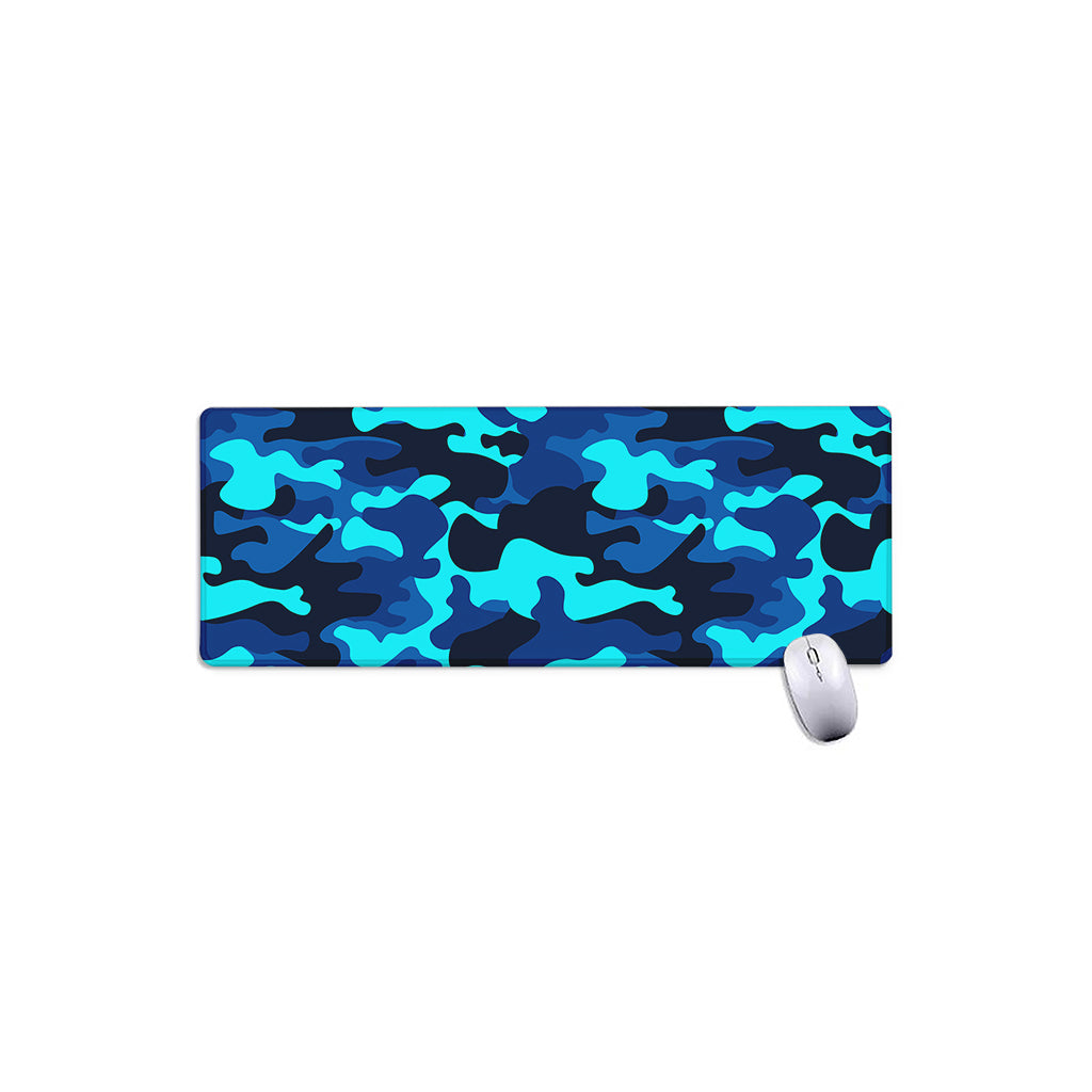 Blue And Black Camouflage Print Extended Mouse Pad
