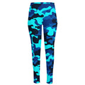 Blue And Black Camouflage Print High-Waisted Pocket Leggings
