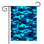 Blue And Black Camouflage Print House Flag