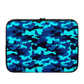 Blue And Black Camouflage Print Laptop Sleeve