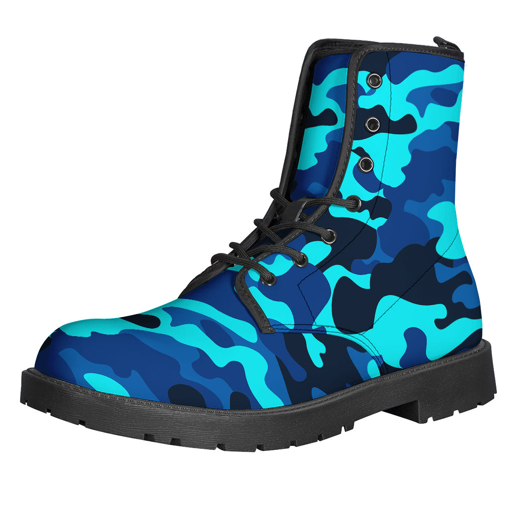 Blue And Black Camouflage Print Backpack