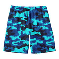 Blue And Black Camouflage Print Men's Swim Trunks