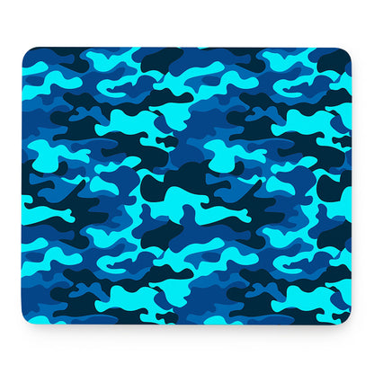 Blue And Black Camouflage Print Mouse Pad
