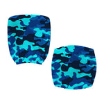 Blue And Black Camouflage Print Office Chair Cover