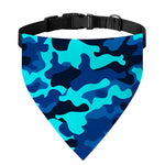 Blue And Black Camouflage Print Over The Collar Dog Bandana