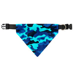 Blue And Black Camouflage Print Over The Collar Dog Bandana