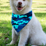 Blue And Black Camouflage Print Over The Collar Dog Bandana