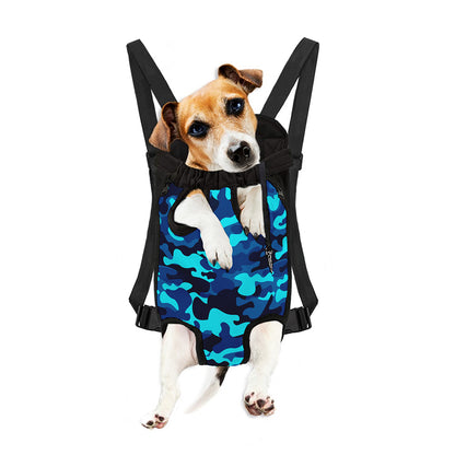 Blue And Black Camouflage Print Pet Carrier Backpack