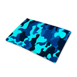 Blue And Black Camouflage Print Pet Cooling Mat Cover