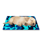 Blue And Black Camouflage Print Pet Cooling Mat Cover
