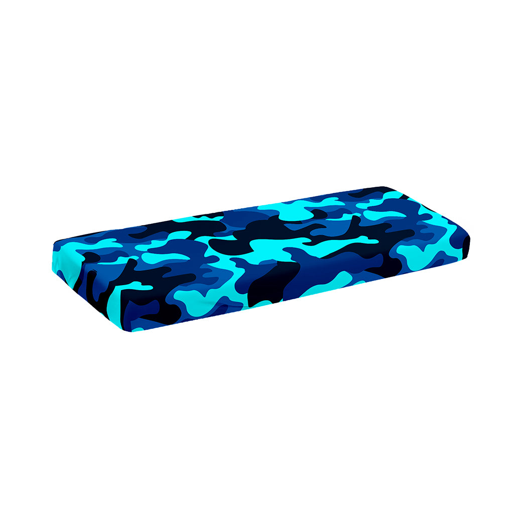 Blue And Black Camouflage Print Piano Keyboard Cover
