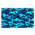 Blue And Black Camouflage Print Polyester Doormat