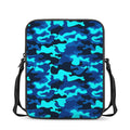 Blue And Black Camouflage Print Rectangular Crossbody Bag