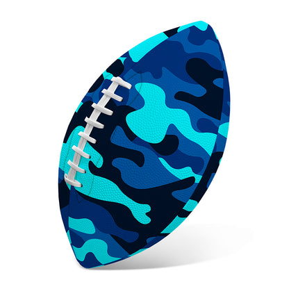 Blue And Black Camouflage Print Rugby Ball