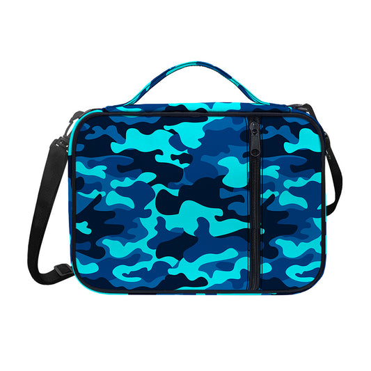 Blue And Black Camouflage Print Shoulder Strap Bible Bag