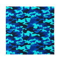 Blue And Black Camouflage Print Silk Bandana