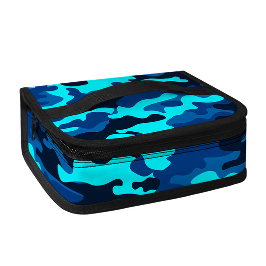 Blue And Black Camouflage Print Small Lunch Bag