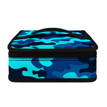 Blue And Black Camouflage Print Small Lunch Bag