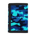 Blue And Black Camouflage Print Trifold Wallet