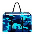Blue And Black Camouflage Print Utility Tote Bag