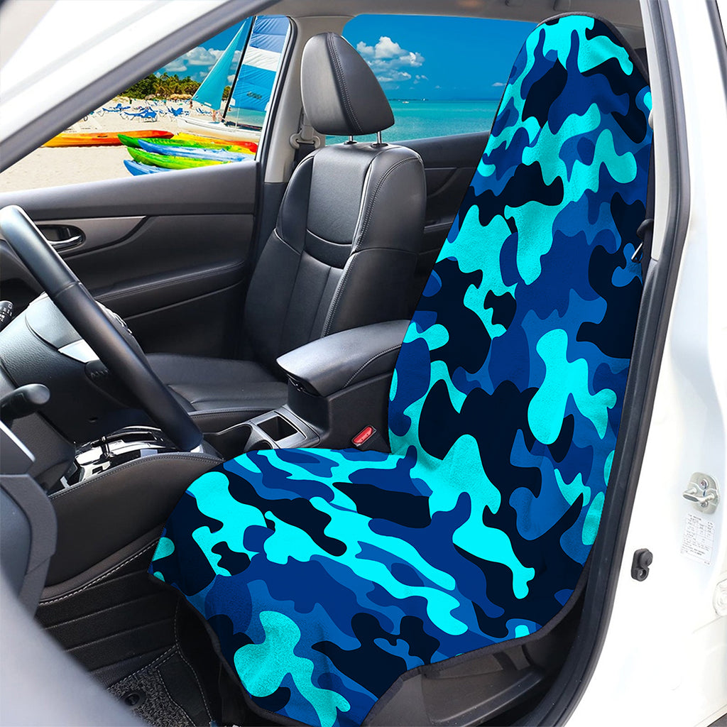 Blue And Black Camouflage Print Waterproof Car Seat Cover