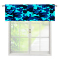 Blue And Black Camouflage Print Window Valance
