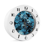 Blue And Black Digital Camo Print Alarm Clock