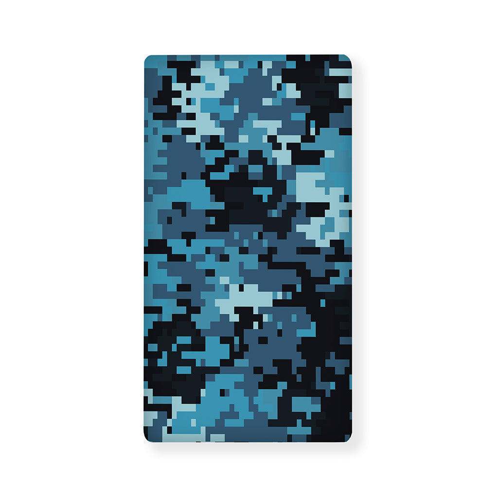Blue And Black Digital Camo Print Baby Crib Sheet