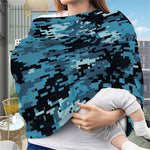 Blue And Black Digital Camo Print Baby Seat Cover