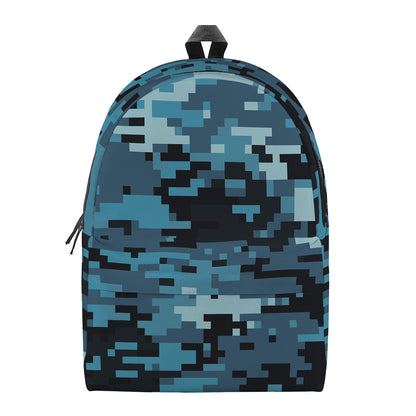 Blue And Black Digital Camo Print Backpack