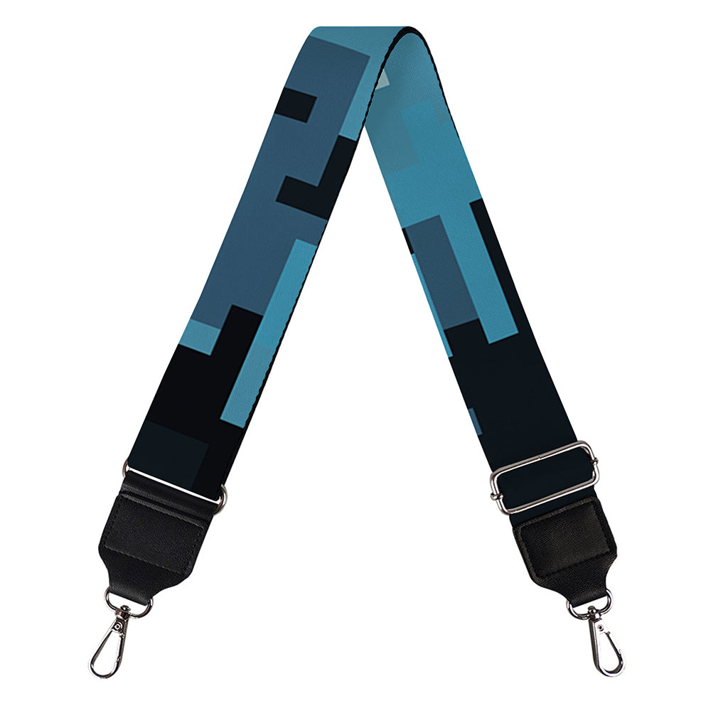 Blue And Black Digital Camo Print Bag Strap