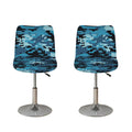 Blue And Black Digital Camo Print Bar Stool Covers