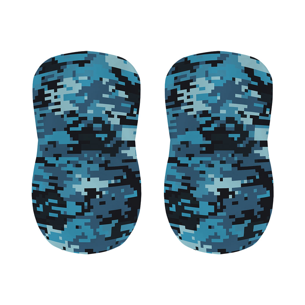 Blue And Black Digital Camo Print Bar Stool Covers