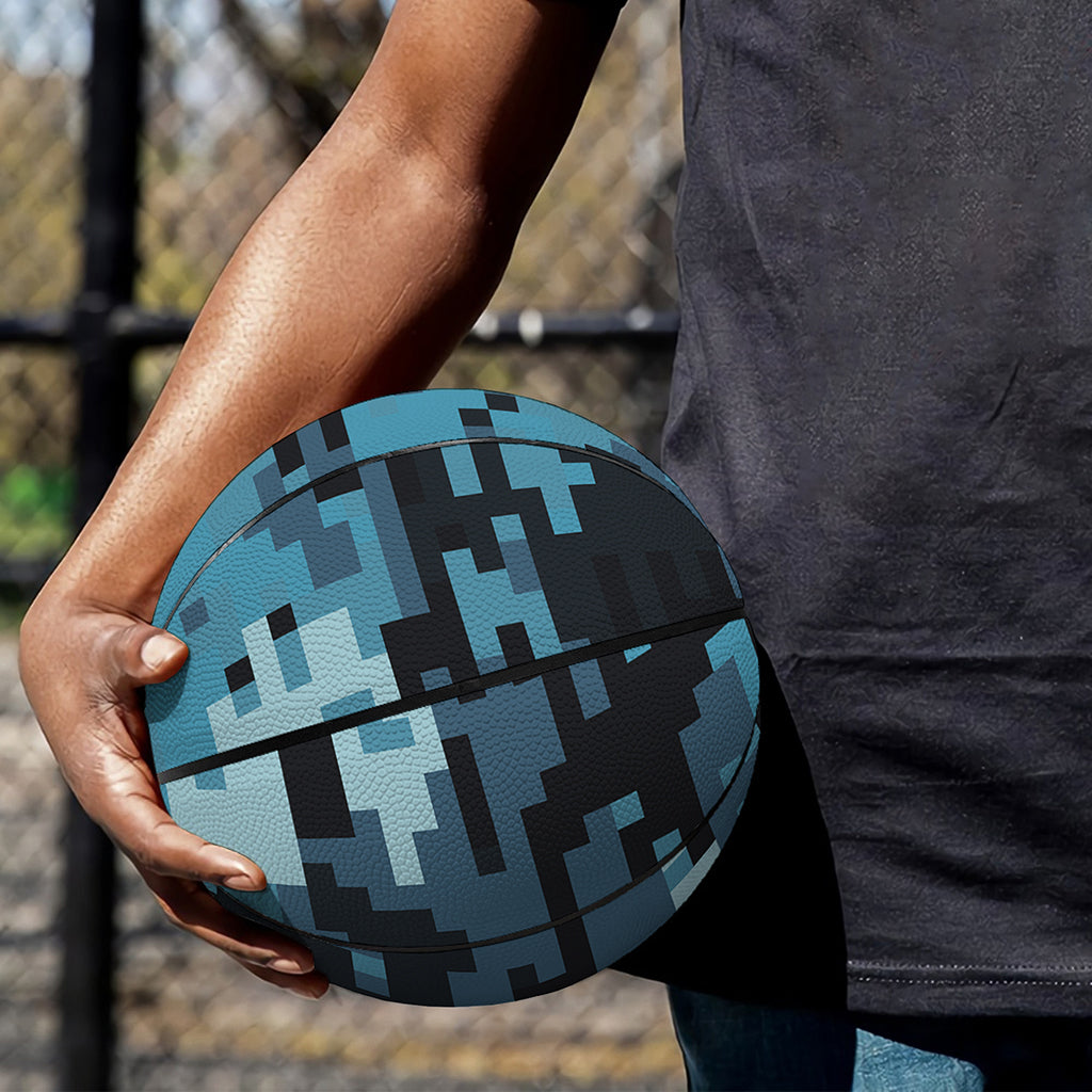 Blue And Black Digital Camo Print Basketball